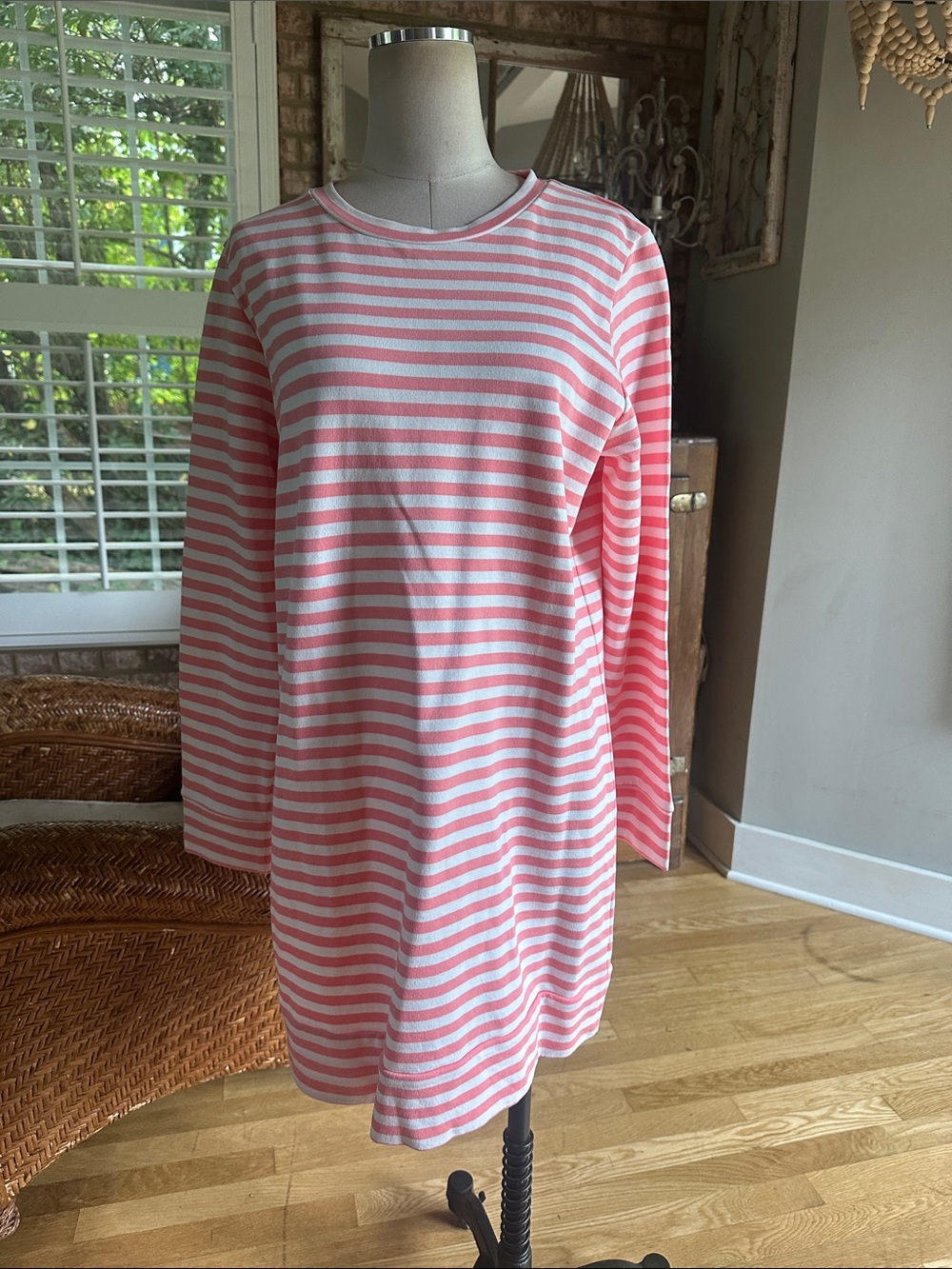 SAIL TO SABLE STS CORLA WHITE STRIPE DRESS LARGE NEW
